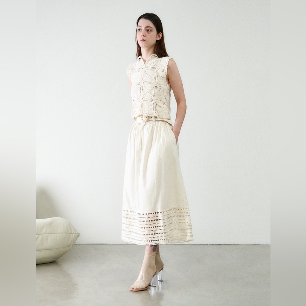 Magali Pascal Nicolette Crochet Top in Off White from Resort 2023 Size XS - Picture 3 of 6